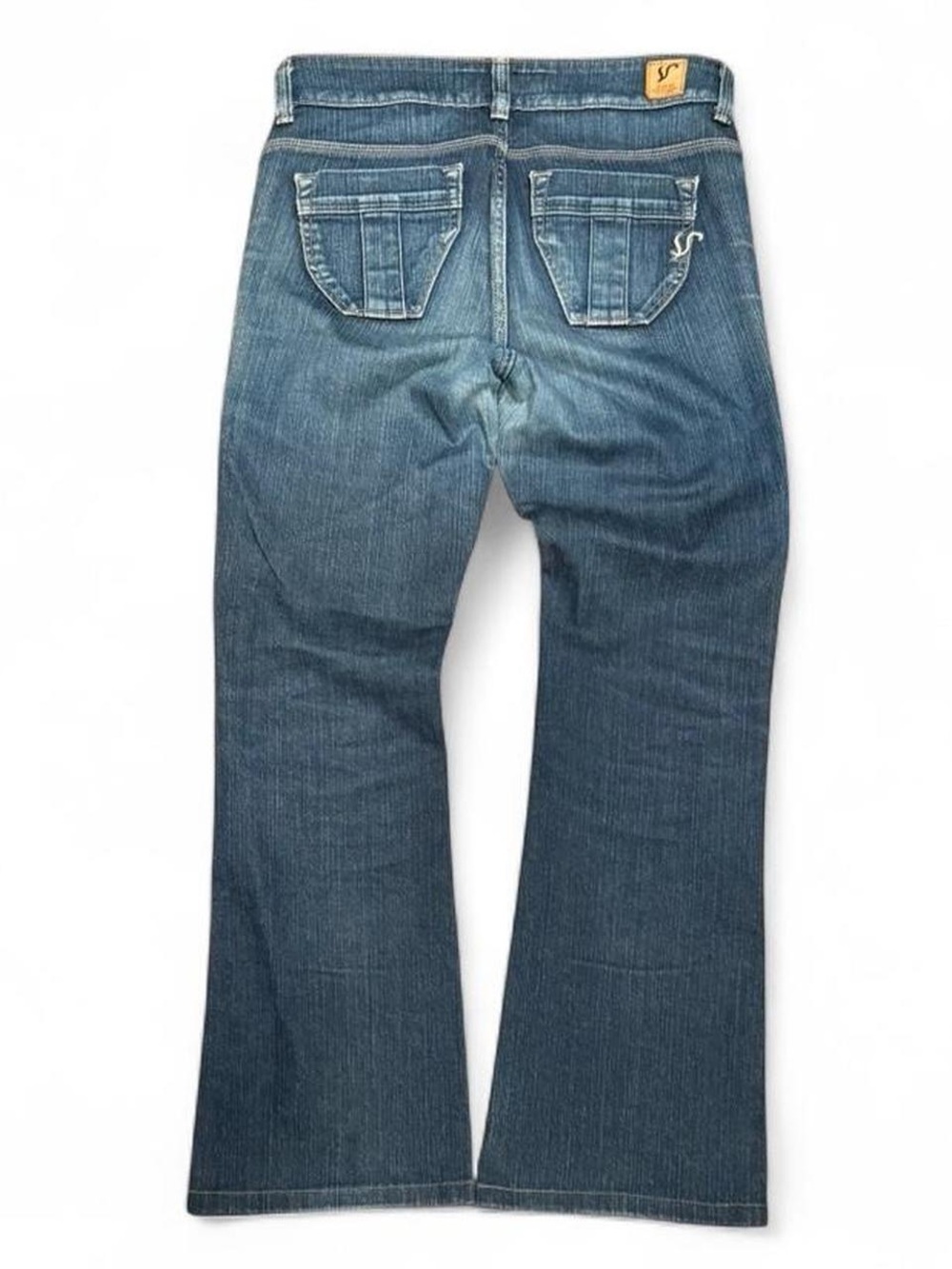 Something Edwin Vienus Embroidered Faded Flared Mid Rise Jeans Made in Japan